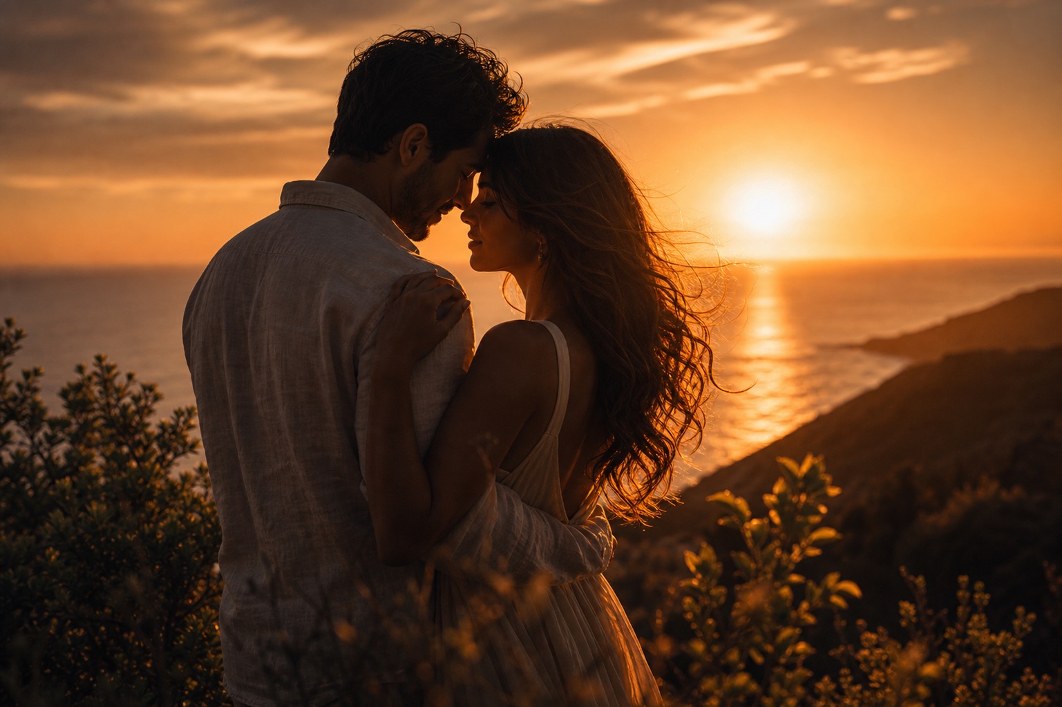 Couple sunset visual prompt example