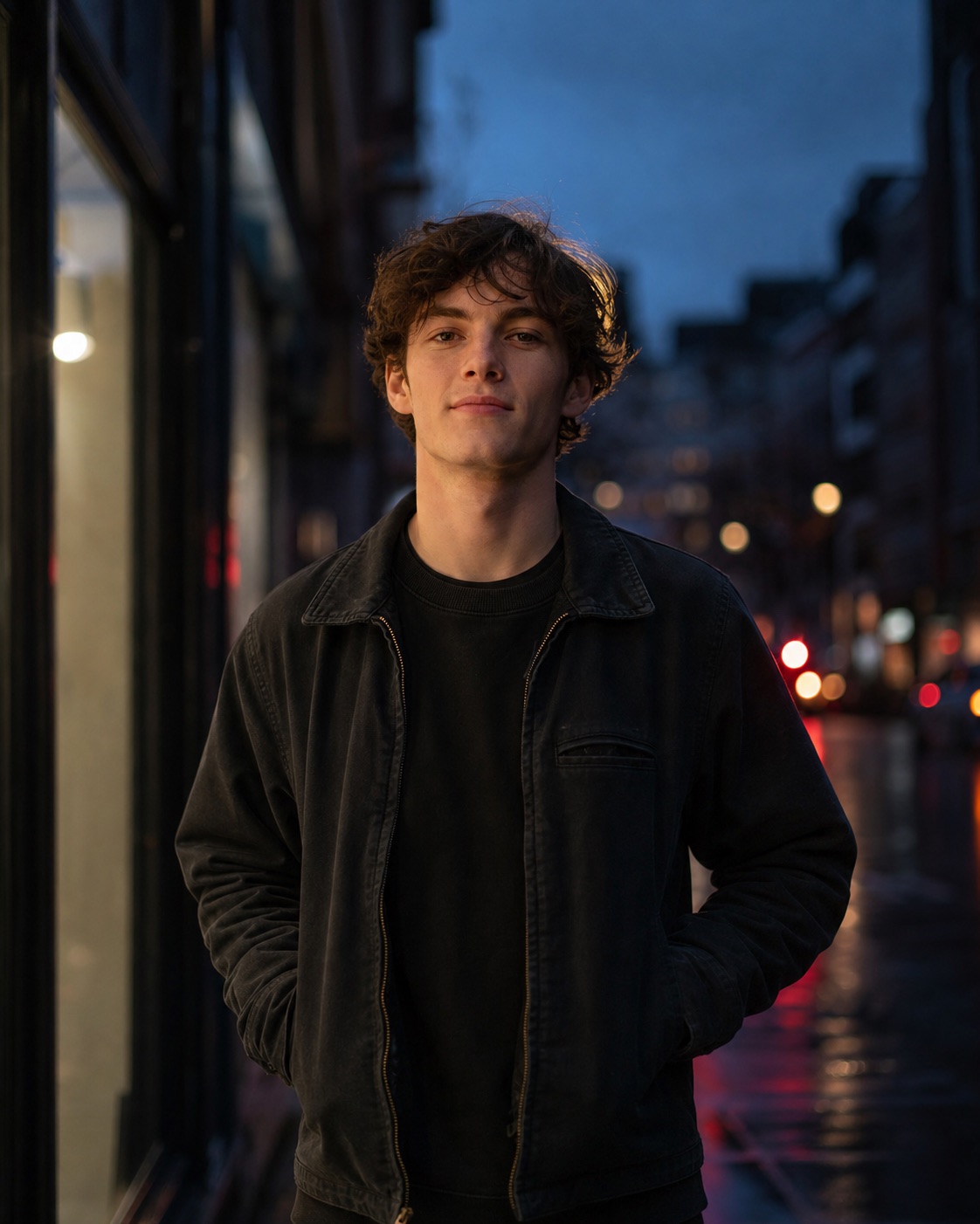Cinematic Rainy City Creator Portrait Prompt for Flux style direction
